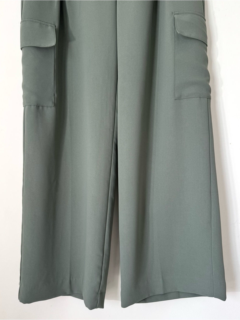 Gap Easy Trouser Wide Leg Cargo Pants Sage Green Utility Office sz 14 - Picture 6 of 12